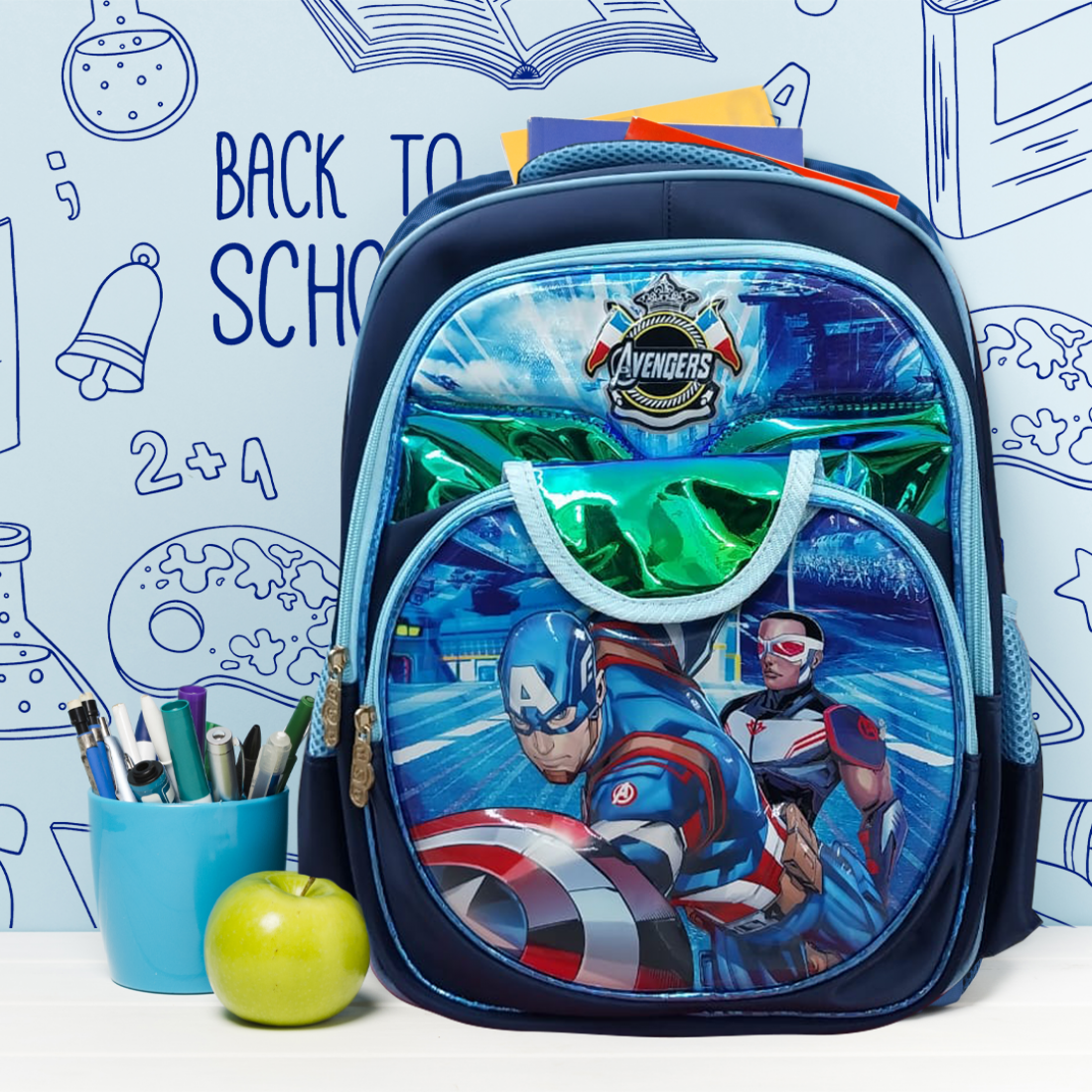 Kindergarden Primary School Backpack Cartoon Avengers | School Children's Back Backpack | Bag Sekolah