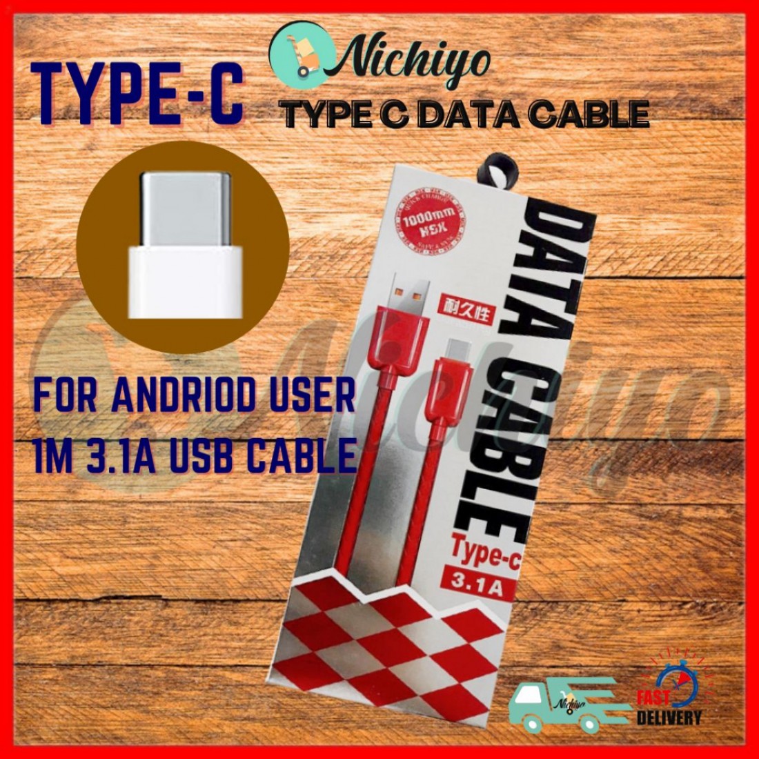 1m Type C USB Cable 3.1A Fast Charging | Data Transfer For Phone