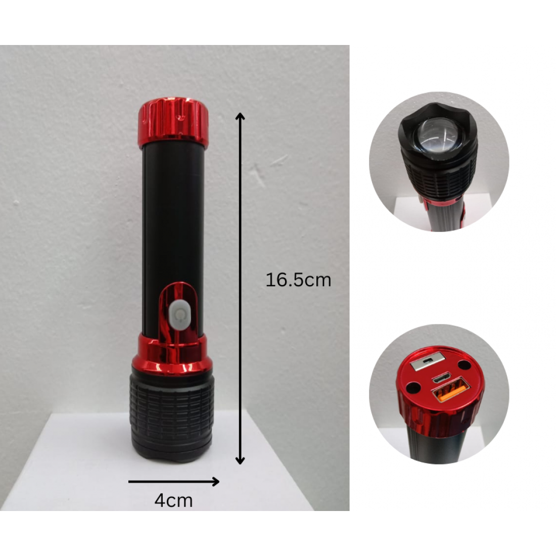 Handy Multi Functioning LED Flash Light With Rechargeable Built In Battery