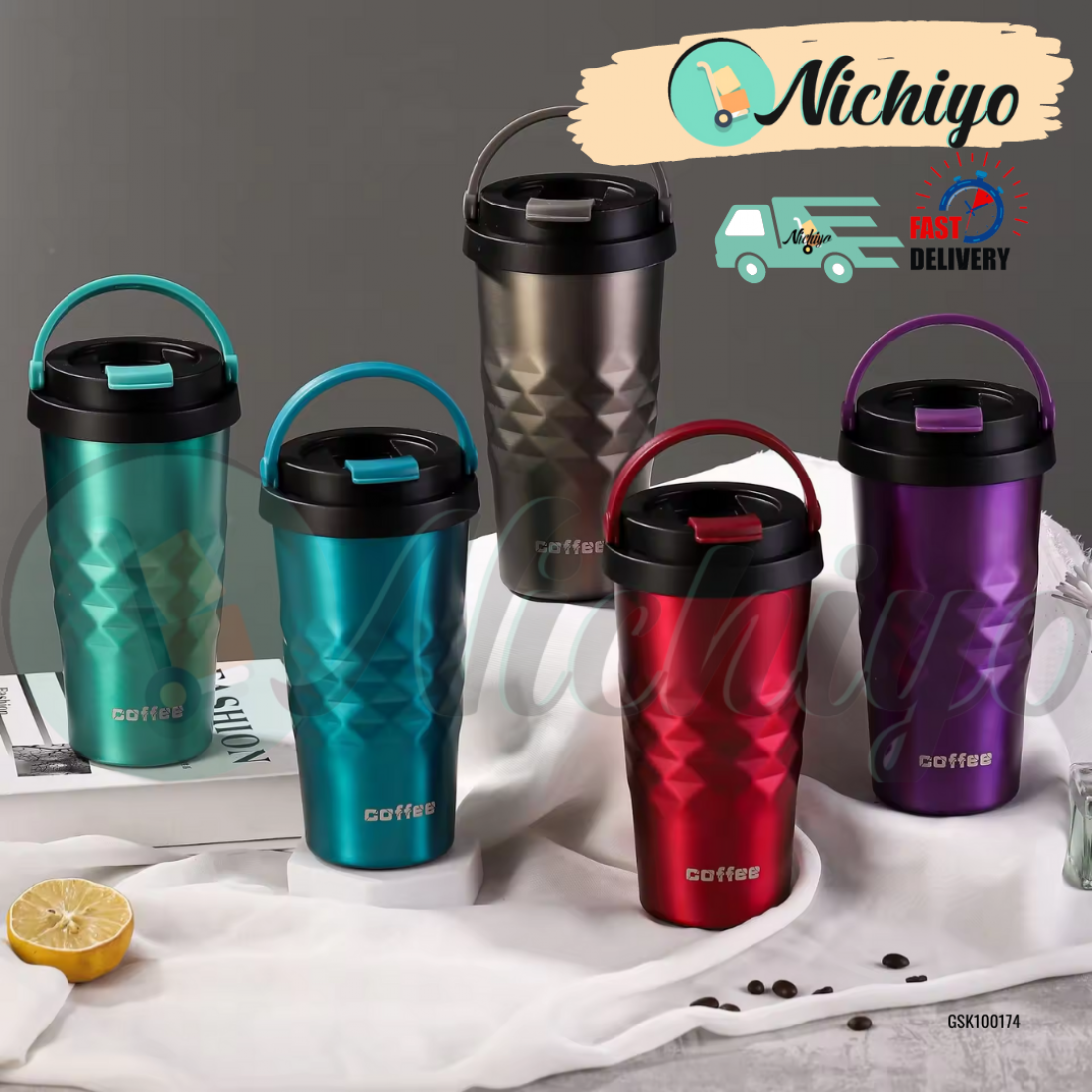 500ml Coffee Mug Bottle Thermos Vacuum Flask Water Tumbler 304 Stainless Steel Botol Air Tahan Sejuk