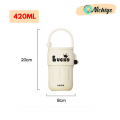 420ml Insulation Cup Simple Thermos Cartoon Portable Coffee Cup Tumbler Water Cup With Handly