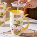 500ml Spongebob Mug Large-Capacity Water Cartoon Cup Cartoon Mug Kids Mug Gift Tumbler