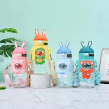 600ML Cute Rabbit Bouncing Straw Bottle Drinking Cup Bottle Water Cup Cartoon Bottle