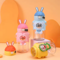 600ML Cute Rabbit Bouncing Straw Bottle Drinking Cup Bottle Water Cup Cartoon Bottle