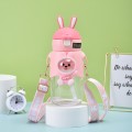 600ML Cute Rabbit Bouncing Straw Bottle Drinking Cup Bottle Water Cup Cartoon Bottle