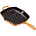 Le Creuset Square Oval Steak Pan Frying Enamel Cast Iron With Filter Stripes 26cm