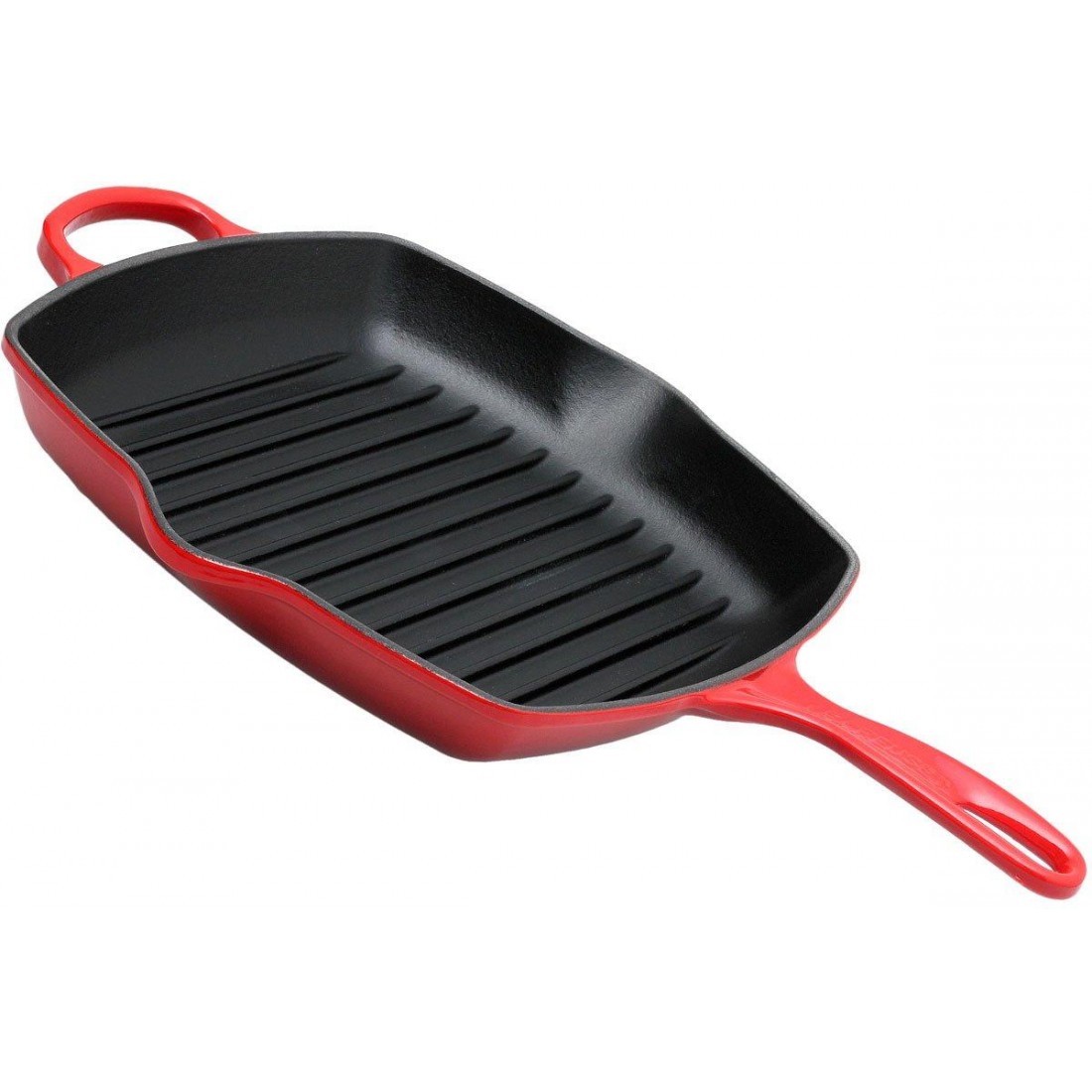 Le Creuset Square Oval Steak Pan Frying Enamel Cast Iron With Filter Stripes 26cm