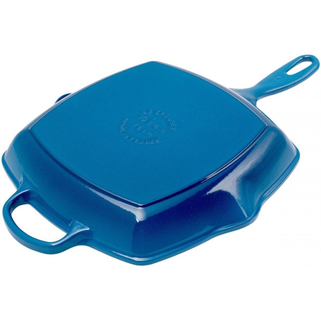 Le Creuset Square Oval Steak Pan Frying Enamel Cast Iron With Filter Stripes 26cm