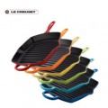 Le Creuset Square Oval Steak Pan Frying Enamel Cast Iron With Filter Stripes 26cm