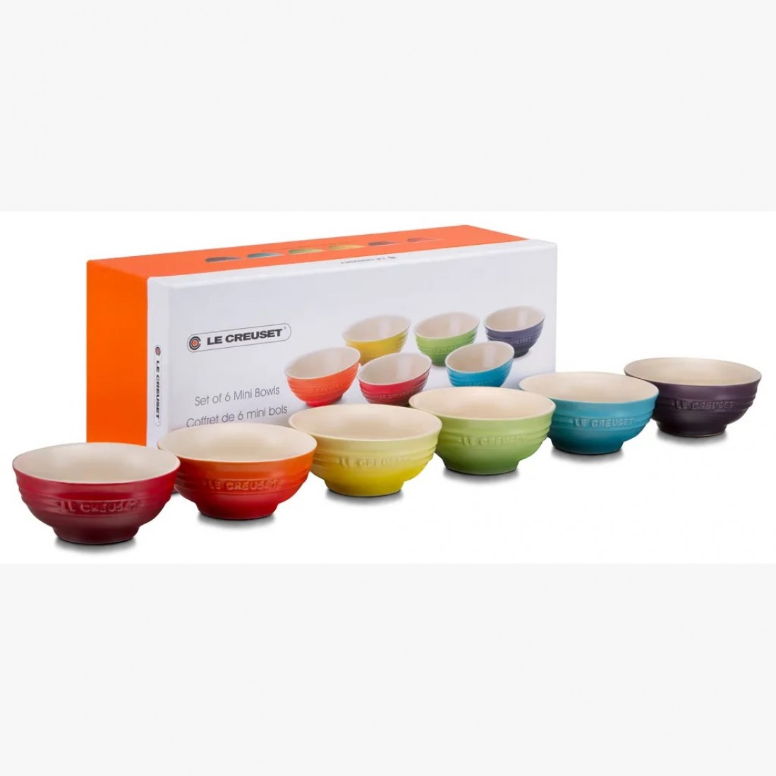 France LE CREUSET Rainbow Ceramic 6 In 1 Bowl Set Breakfast / Rice Bowl