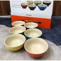 France LE CREUSET Rainbow Ceramic 6 In 1 Bowl Set Breakfast / Rice Bowl