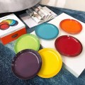 France LE CREUSET Rainbow Round Ceramic Plate Set 6 Pieces