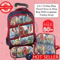 Super Heroes 4 in 1 Water-Resistant Bag Set | Backpack | Pencil Case | Mini SlingBag | Luggage Trolley