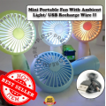 [Ready Stock] | Mini LED Hand Held Rechargeable Blower Fan For Outdoor Use