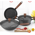 Ready Stock  | 3 Pcs IRON Pots & Pan With Medical Rice Stone Layer For Better Health | Fry | Steam | Braise