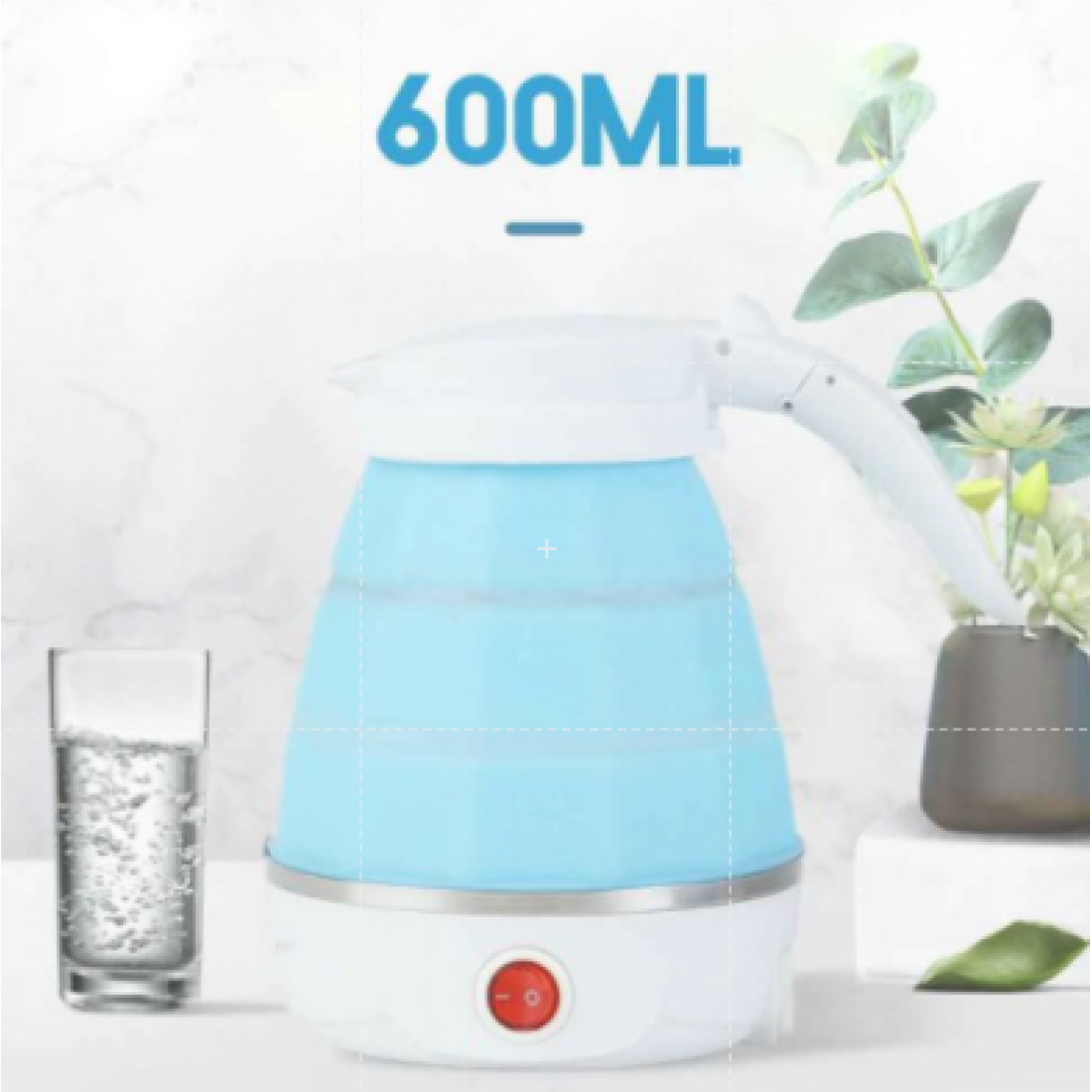 600ML Electric Foldable Kettle Collapsible Silicone Travel Water Boiler Jug