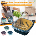 Storage Box Kitchen Refrigerator Household Storage Box Multifunctional Double-layer Drain Fresh-Keeping Box