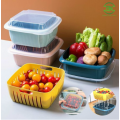 Storage Box Kitchen Refrigerator Household Storage Box Multifunctional Double-layer Drain Fresh-Keeping Box