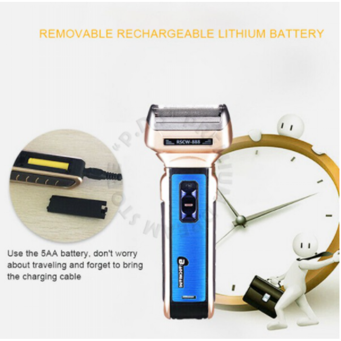 [Ready Stock ] | 3 In 1 Electric Shaver Double Reciprocating Rechargeable Batteries | RSCW-888