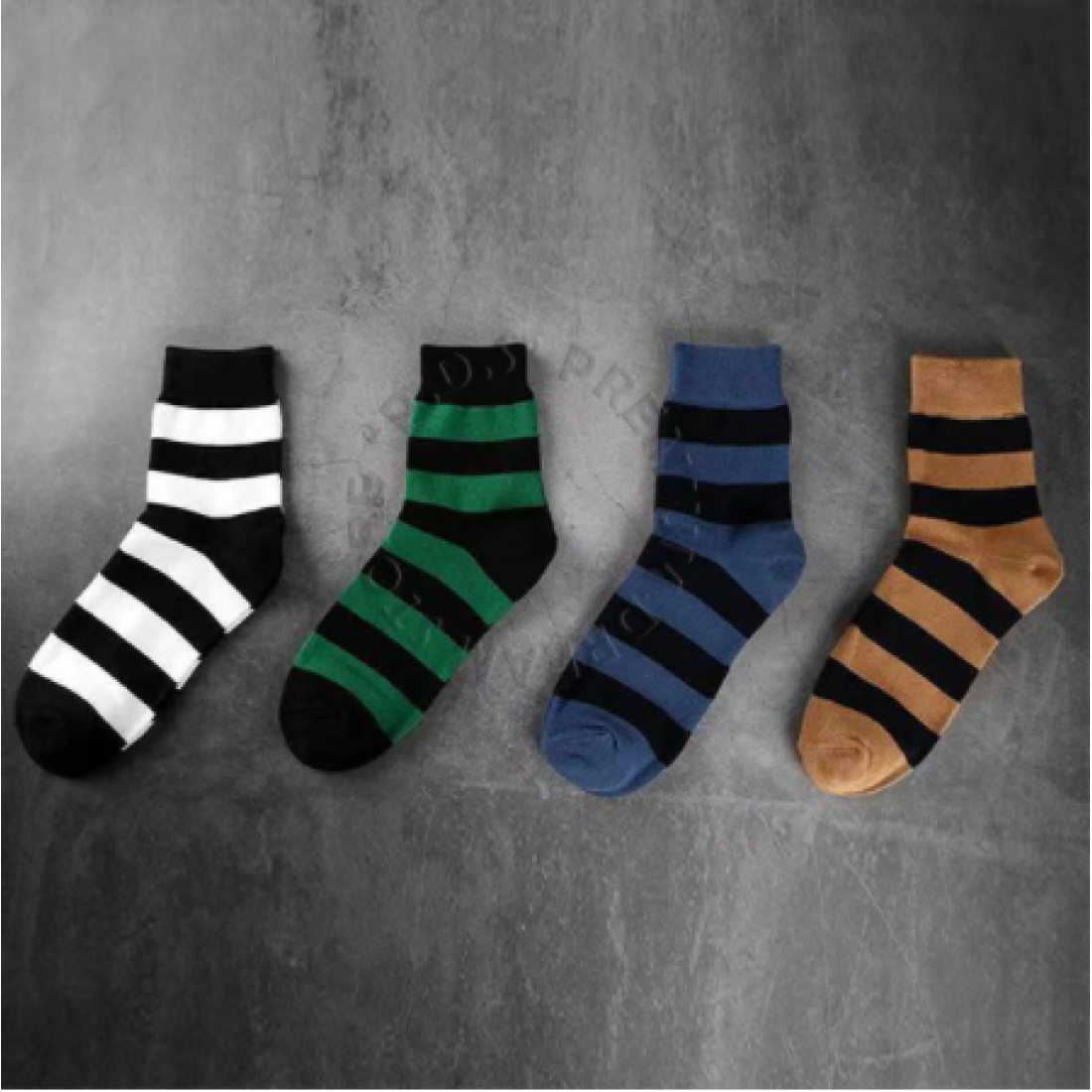 Ready Stock | Unisex Hipster Long Ankle Cotton Strips Socks