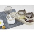 3 Pcs Seasoning & Spices Container Glass Jar Set With Mini Spoon For Each Jar With Organizer