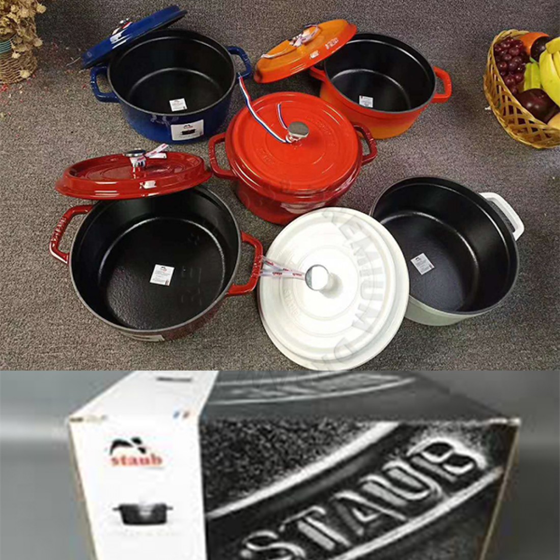 Cocottse STAUB High Quality Cast Metal Iron Cooking Pot Used By Professional chef All Around The World