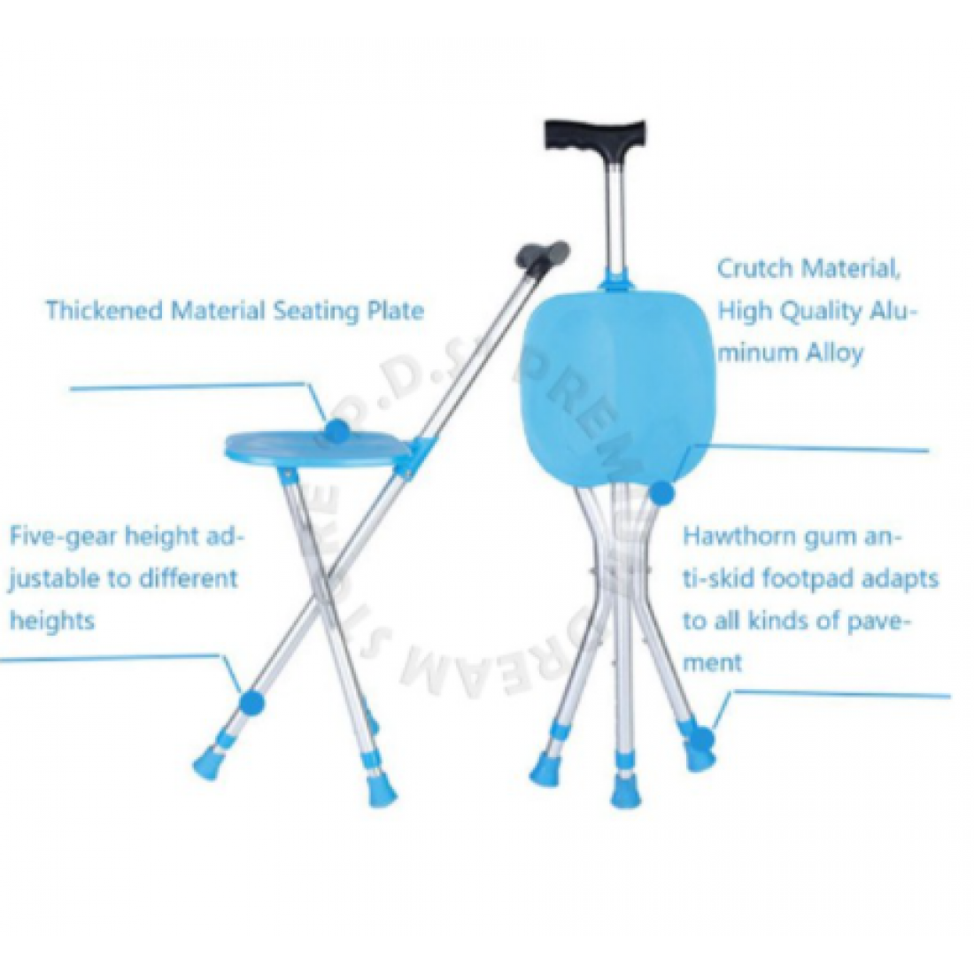 [Ready Stock] | 2 IN 1 Fold-able Cane With Chair For Older Folks To Walk & Rest Anywhere & Anytime | Cane | Chair