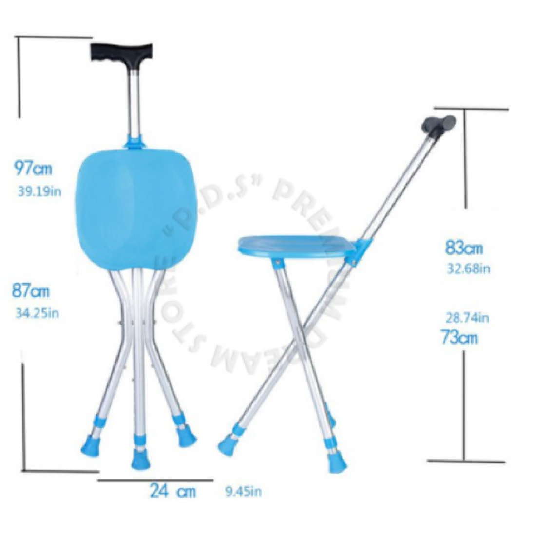 [Ready Stock] | 2 IN 1 Fold-able Cane With Chair For Older Folks To Walk & Rest Anywhere & Anytime | Cane | Chair