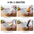 3Pcs/Set 304 Stainless Steel Mixing Bowls Set Vegetable Grater Fruit Cutter Slicer Washing Drain Basin