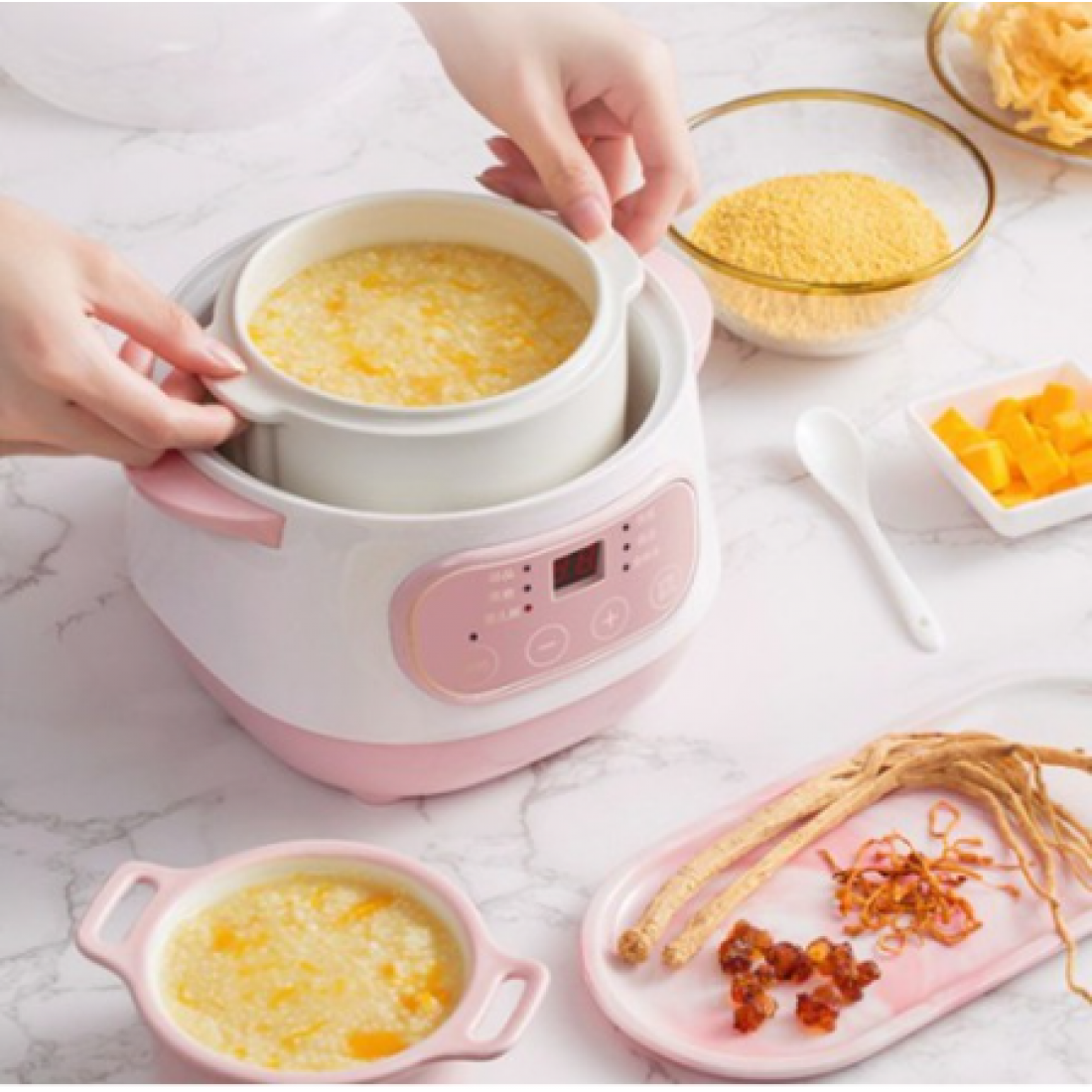 Automatic Multifunction Electronic Ceramic pot cookers Stew soup pot BB porridge