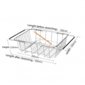 [READY STOCK] Kitchen Sink Basket 304 Stainless Steel Adjustable Rectangular Drain Basket