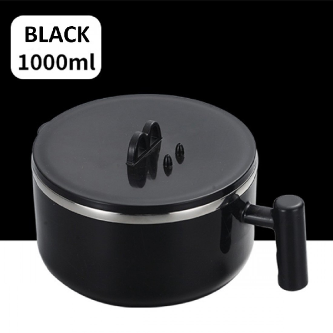 1000ml Lunch Box Large stainless steel bowl of instant noodles to eat rice bowl with lid, household utensils soup bowl r