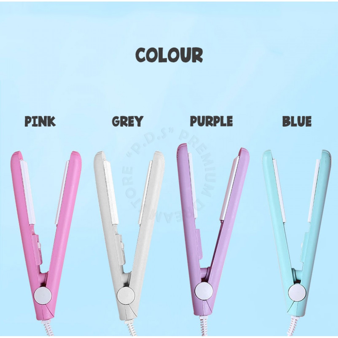 Mini Hair Straightener For Travel Outing Ceramic Tourmaline Plate Flat Iron Heating 2 in 1