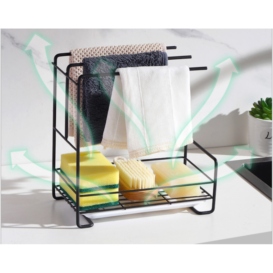 Kitchen Sink Wiping Rack | Hanging Dishwashing Cloth Storage Rack