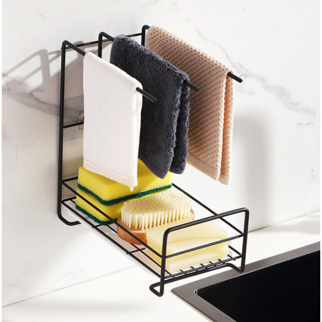 Kitchen Sink Wiping Rack | Hanging Dishwashing Cloth Storage Rack