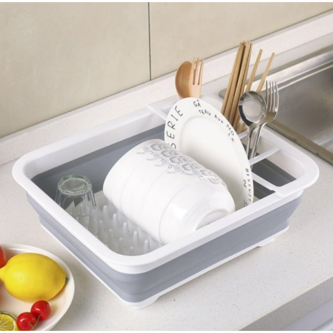 Foldable Draining Dish Rack For Kitchen Storage