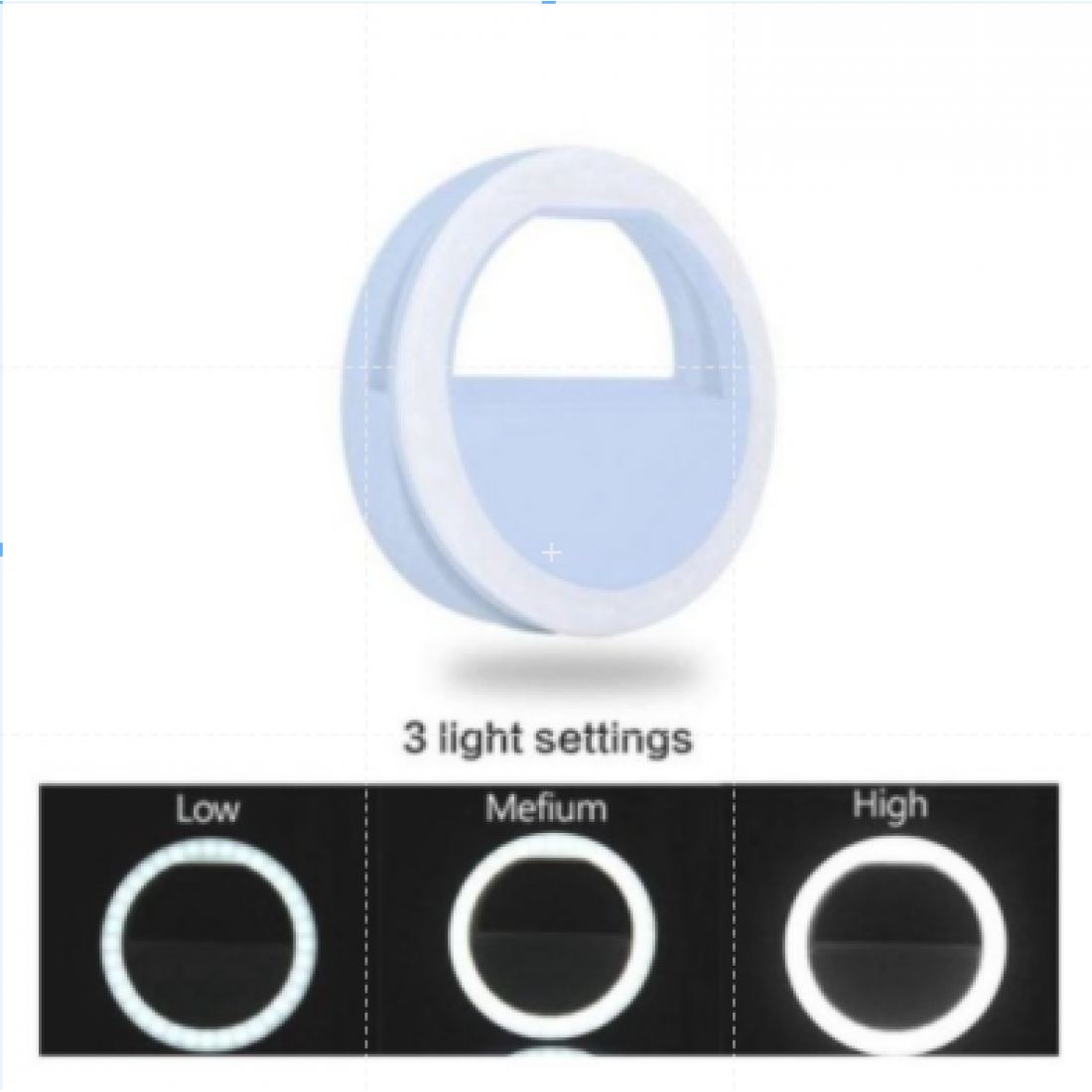 Rechargeable And Portable Selfie Ring Light LED Adjustable Brightness Selfie Phone Lamp Clip