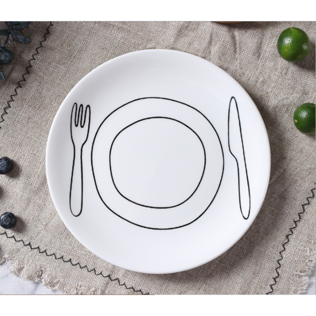 [READY STOCK] Western Food Plate Nordic Creative Ceramic Net Red insWind Fruit Pasta Tableware Breakfast Household Steak Dish