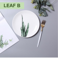 Nordic ins wind plate  photo green leaf banana leaf eucalyptus dessert pasta bone dish restaurant