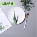 Nordic ins wind plate  photo green leaf banana leaf eucalyptus dessert pasta bone dish restaurant