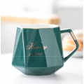 Ceramic Style Diamond Design Coffee Mug Water Cup