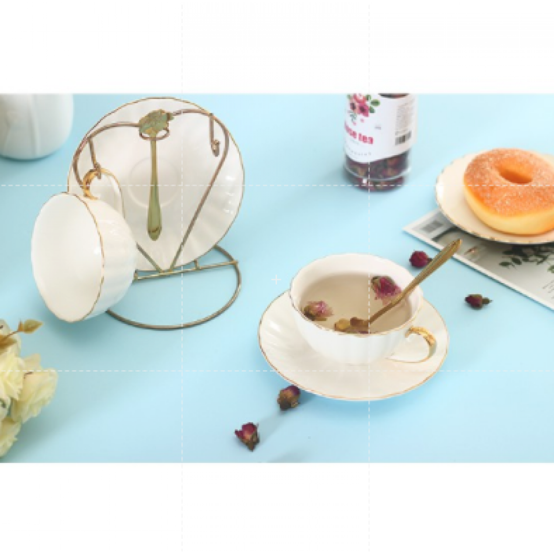 READY STOCK coffee cup set ceramic coffee cup and saucer small luxury afternoon tea set small