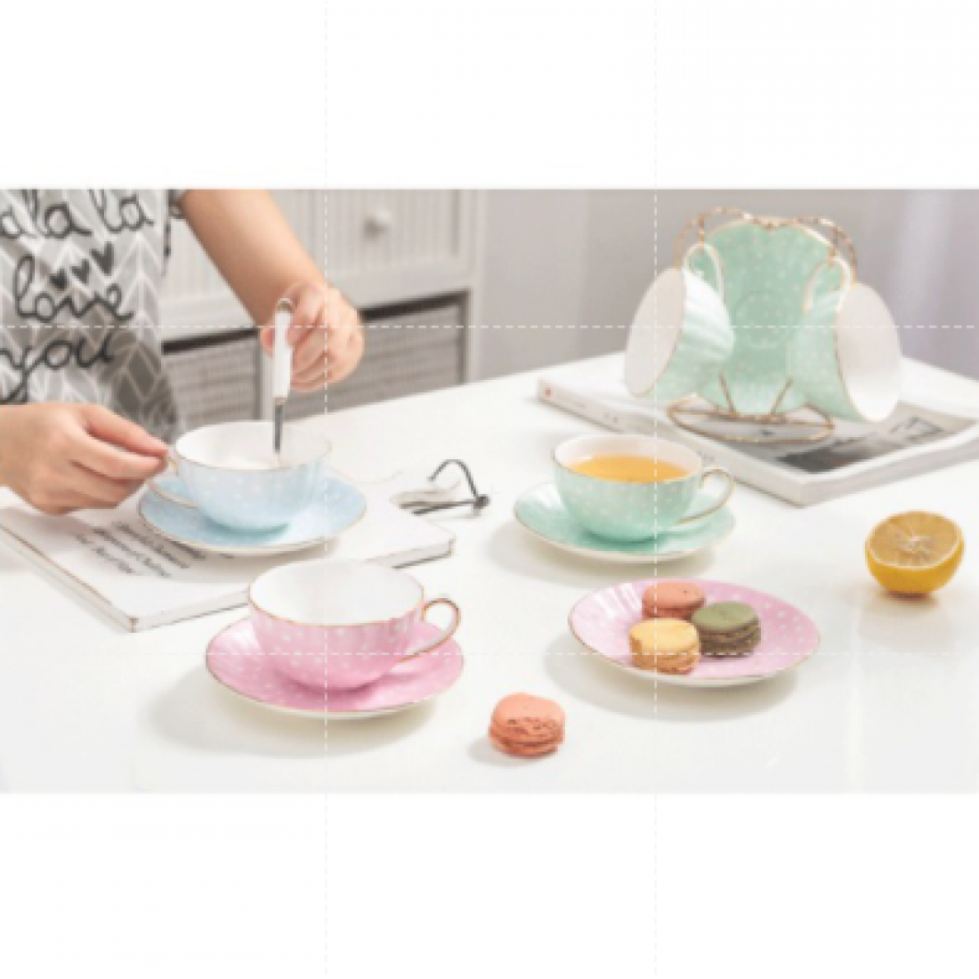 READY STOCK coffee cup set ceramic coffee cup and saucer small luxury afternoon tea set small