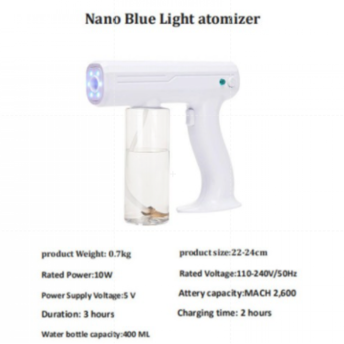 Wireless Electric Sprayer UV Sterilization Atomization Disinfector Nano Steam Spray Gun READY STOCK MALAYSIA