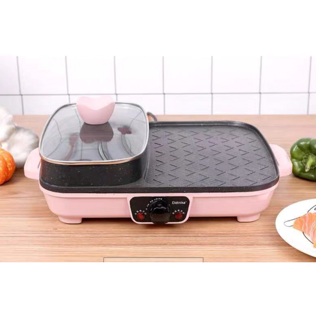 Didinika, Multifunction Electric Dual Steamboat ➕ Grill Pan 