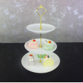 European-Style White Magnesia Ceramic 3 Tier Afternoon Tea / Party Tableware Plate