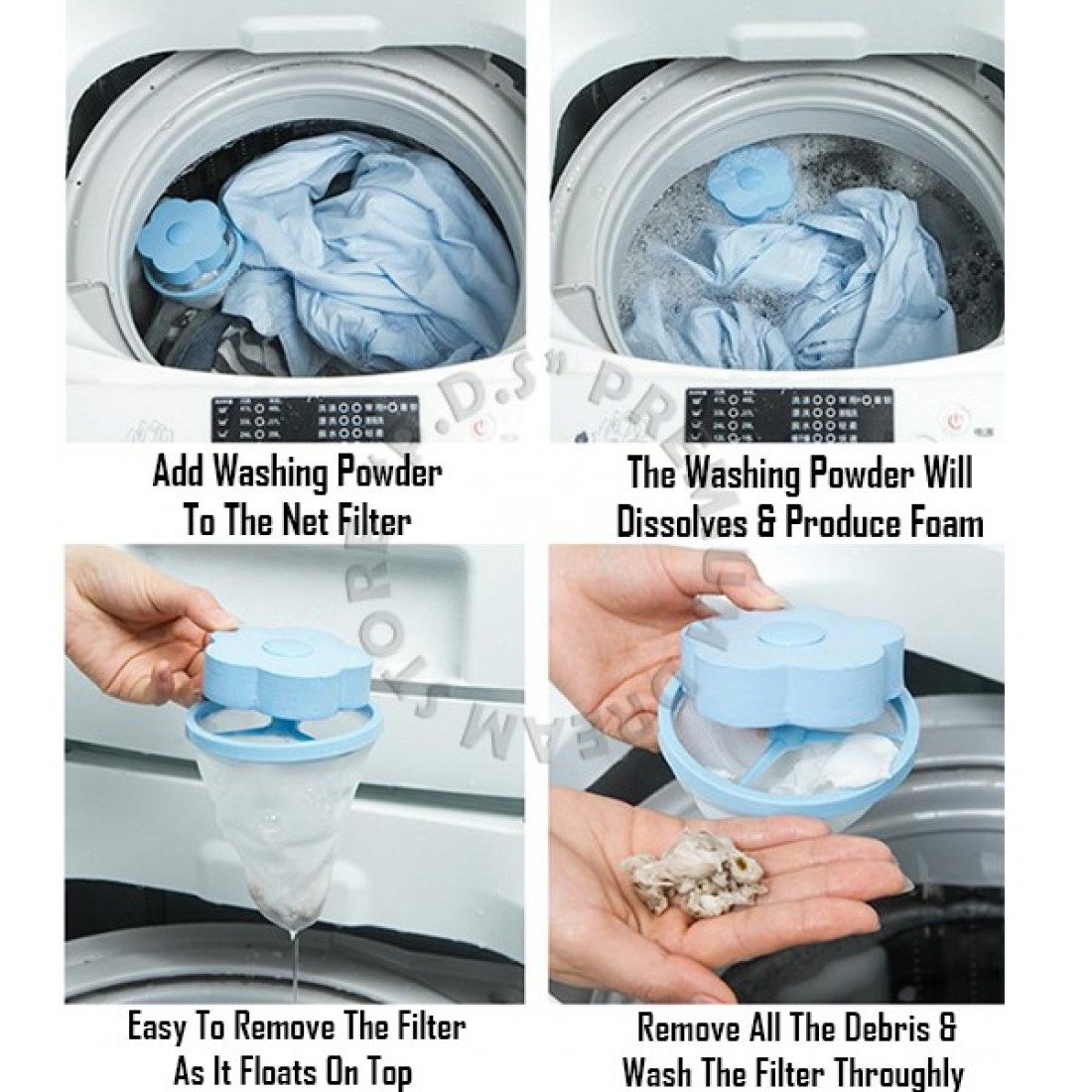 Washing Machine Floating Net Bag Filter For Removing Hair  | Laundry Cleaning Dust