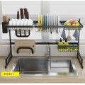 Kitchen Stainless Steel Sink Dish Rack Dish Drainer Rak Pinggan Rak Dapur Storage Rack With Accessories