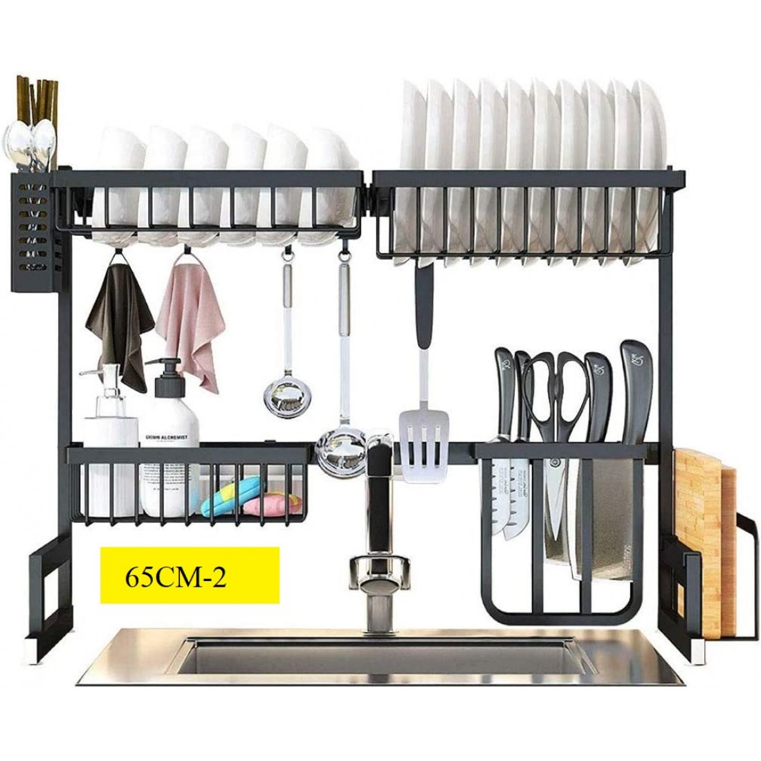 Kitchen Stainless Steel Sink Dish Rack Dish Drainer Rak Pinggan Rak Dapur Storage Rack With Accessories