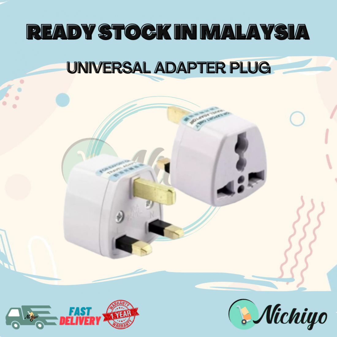 Universal UK 3 Pin Travel Plug Socket Converter Adapter